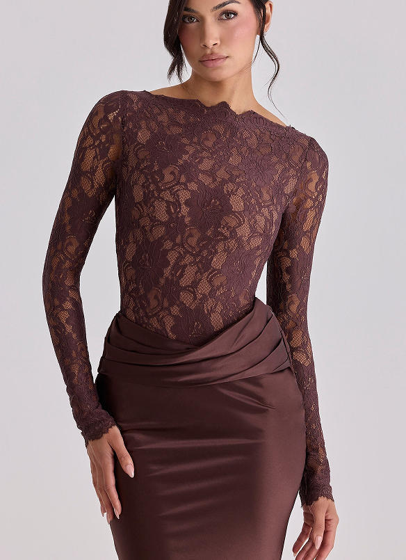 Hip-hugging Lace-spliced Mermaid Skirt For Women
