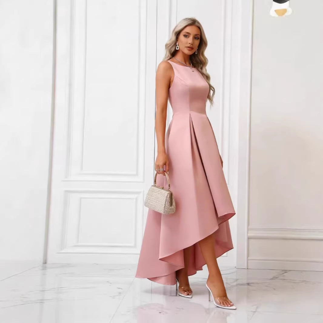 Elegant Socialite Sleeveless Maxi-Skirt Princess-Like Slim-Fit Dress